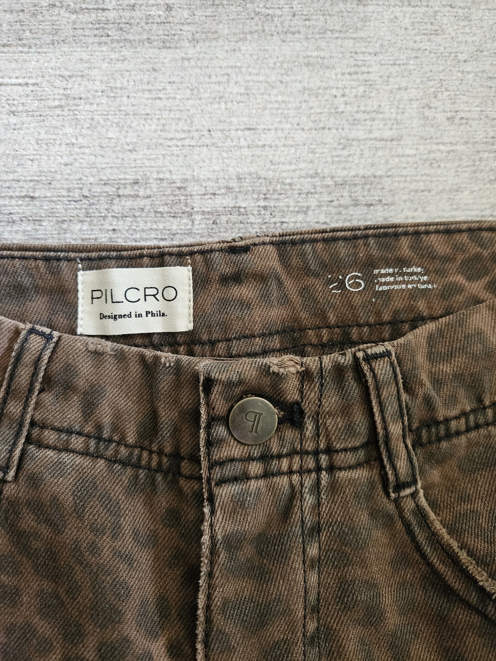 Pilcro Brown Leopard-Print Wide Leg Jeans - Picture 5 of 5
